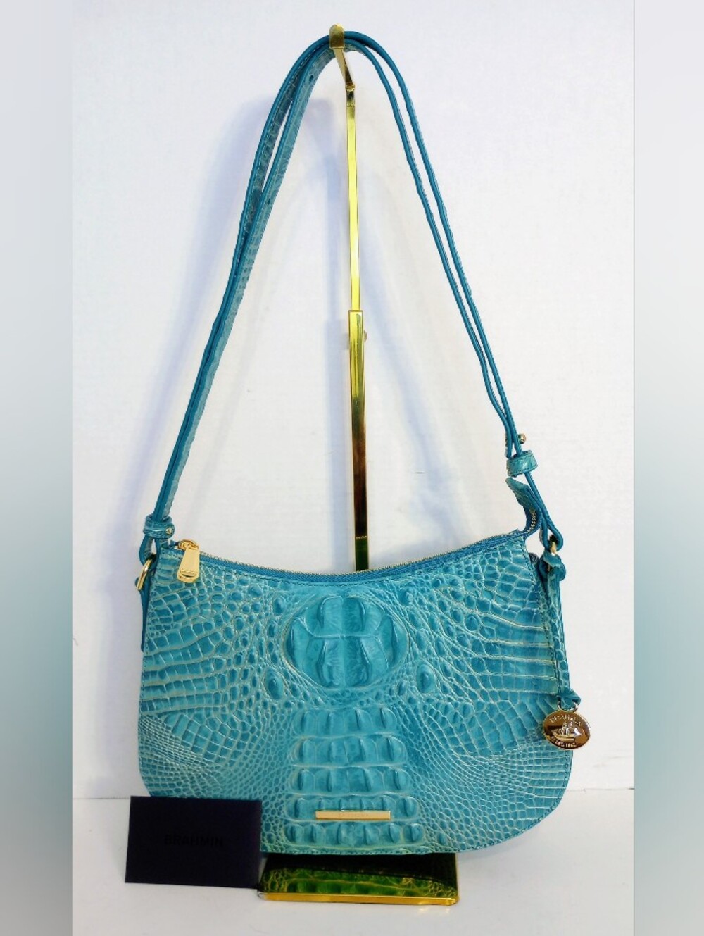 Brahmin Shayna Turquoise Melbourne Crossbody Shoulder Bag